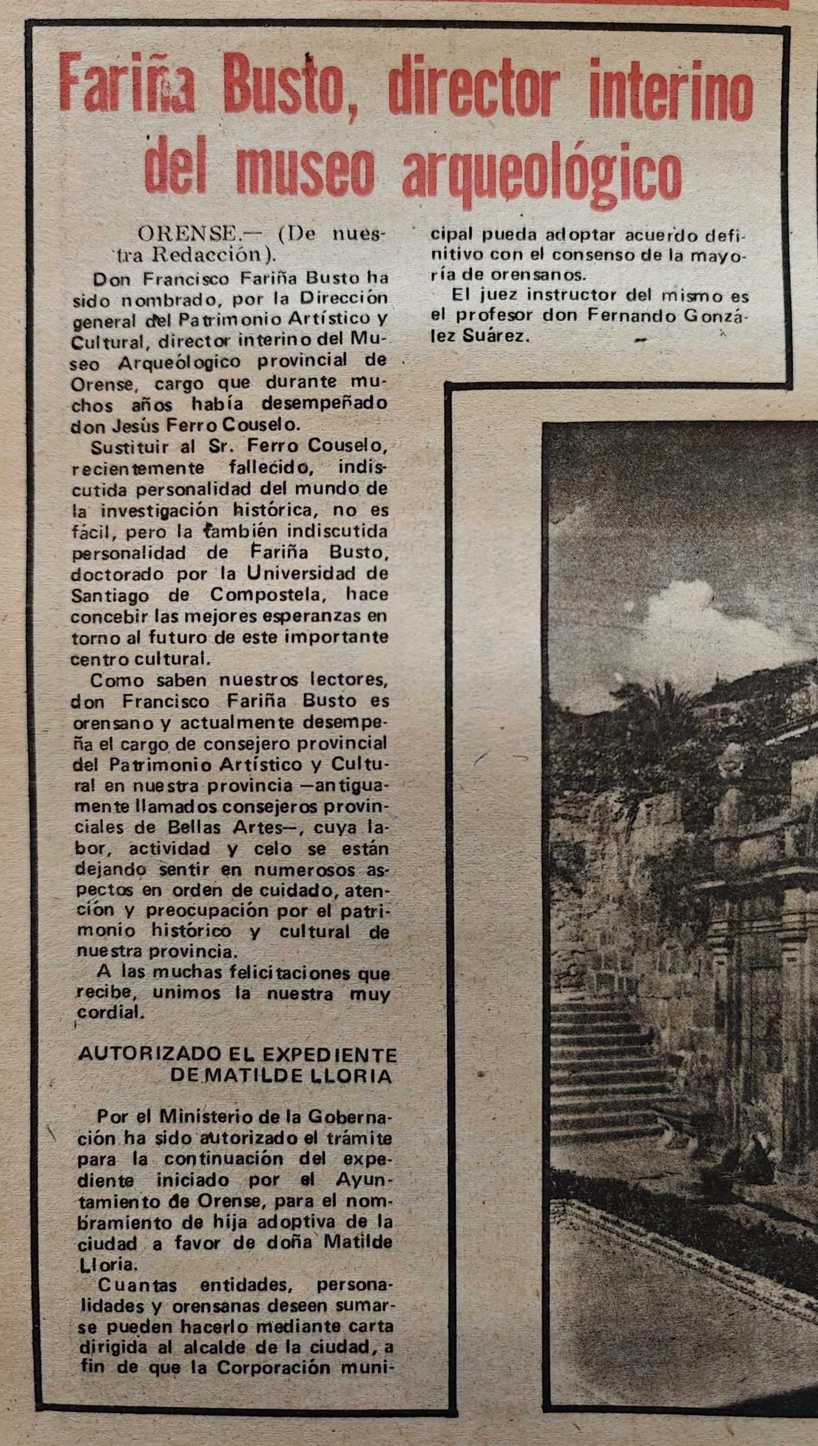 Noticias escaneadas del periódico La Región de 1975.