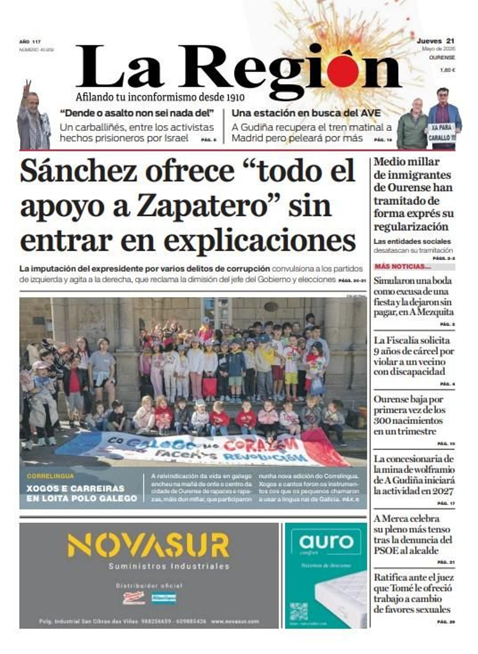 Los titulares de La Región de este jueves, 21 de mayo