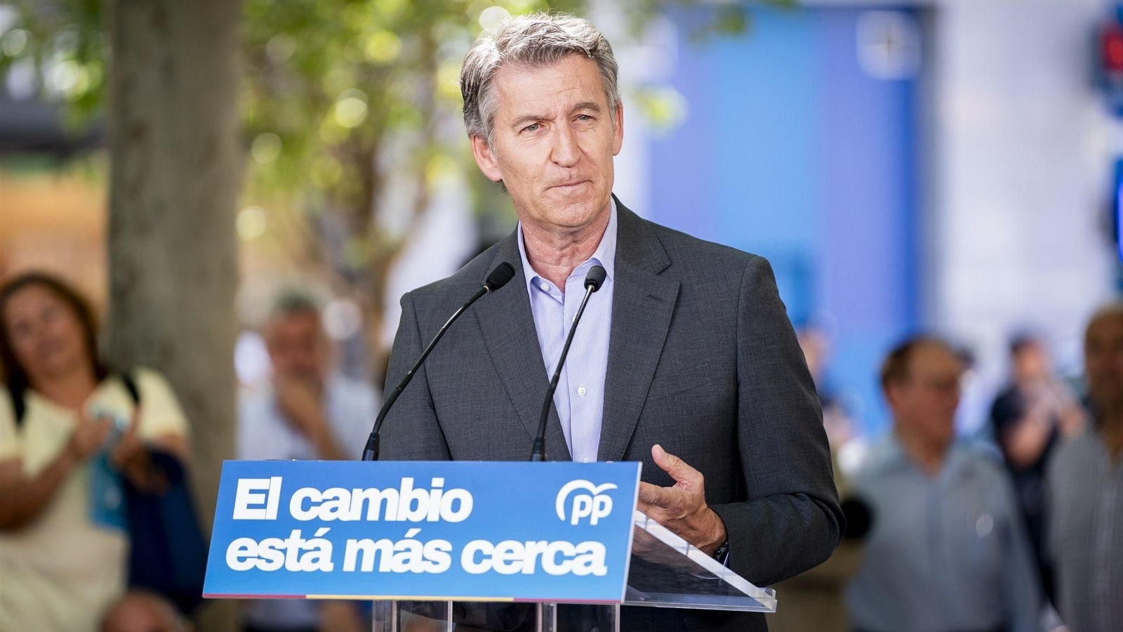 El presidente del Partido Popular, Alberto Núñez Feijóo, durante un encuentro del PP en una imagen de archivo.