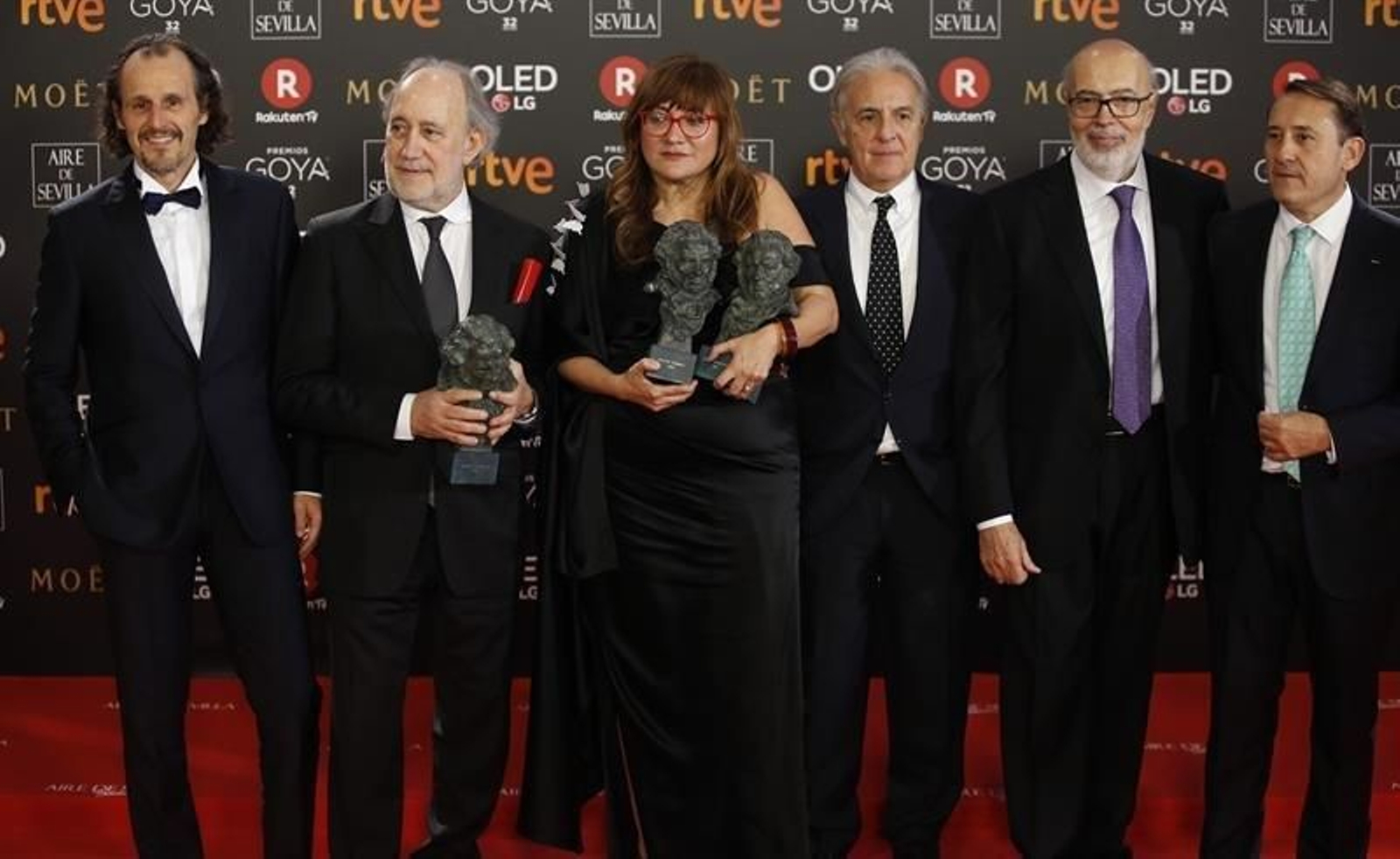 La realizadora Isabel Coixet acompañada por los productores de su película "La Libreria"