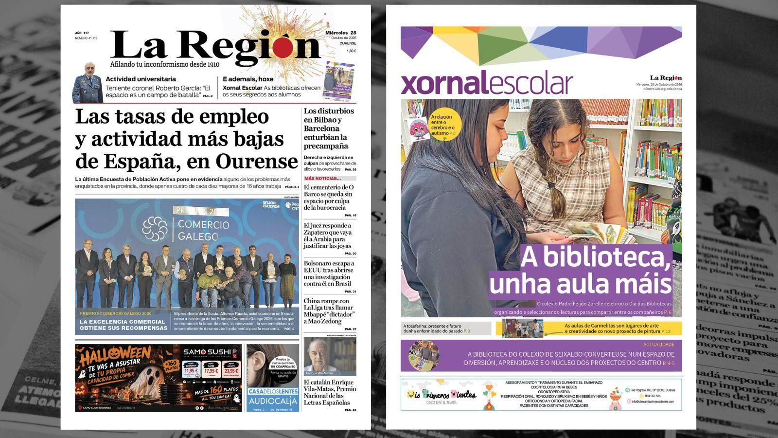 Los titulares de La Región de este miércoles, 28 de octubre