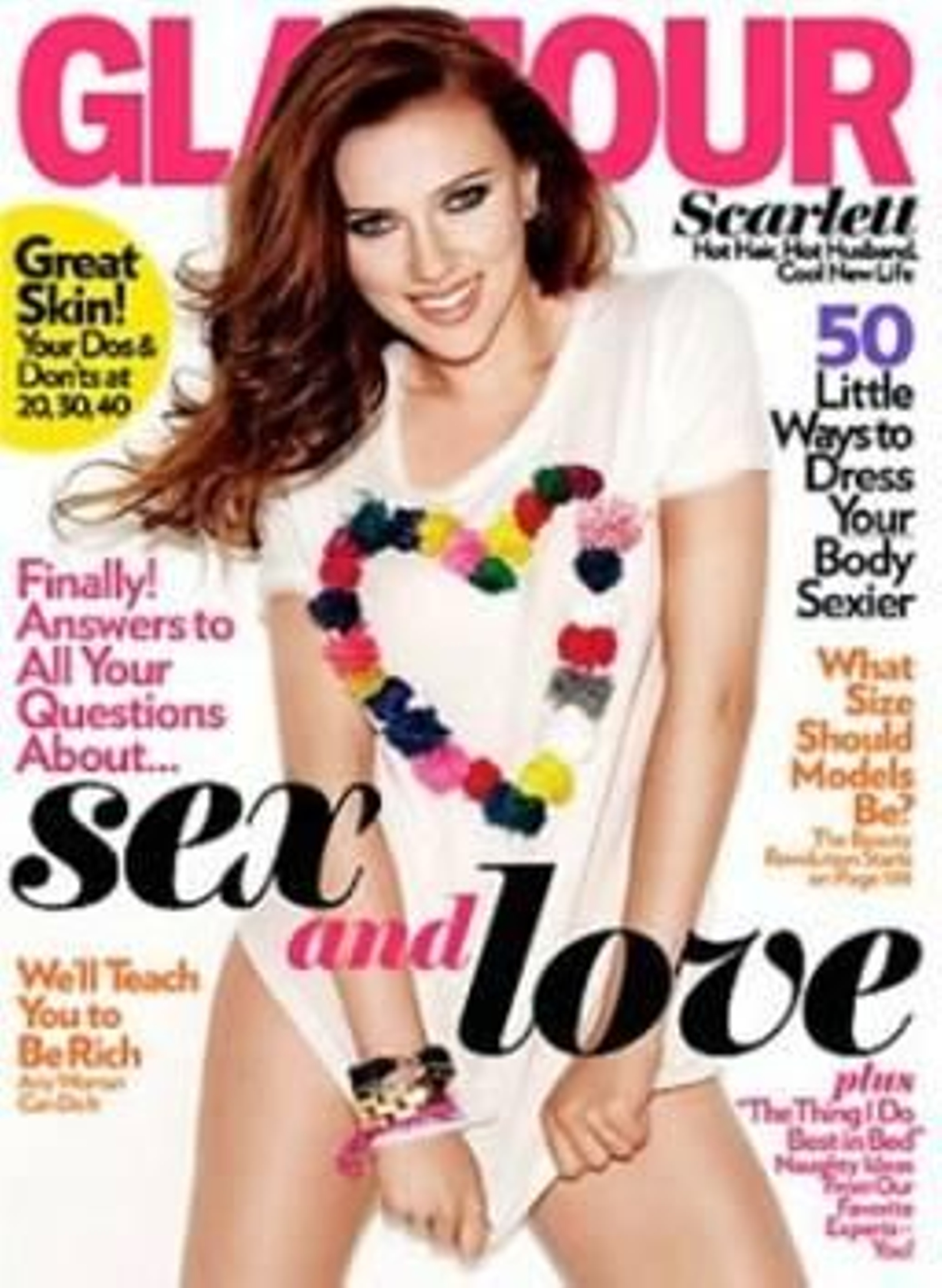 Scarlett Johansson, en la portada de la revista 'Glamour'.