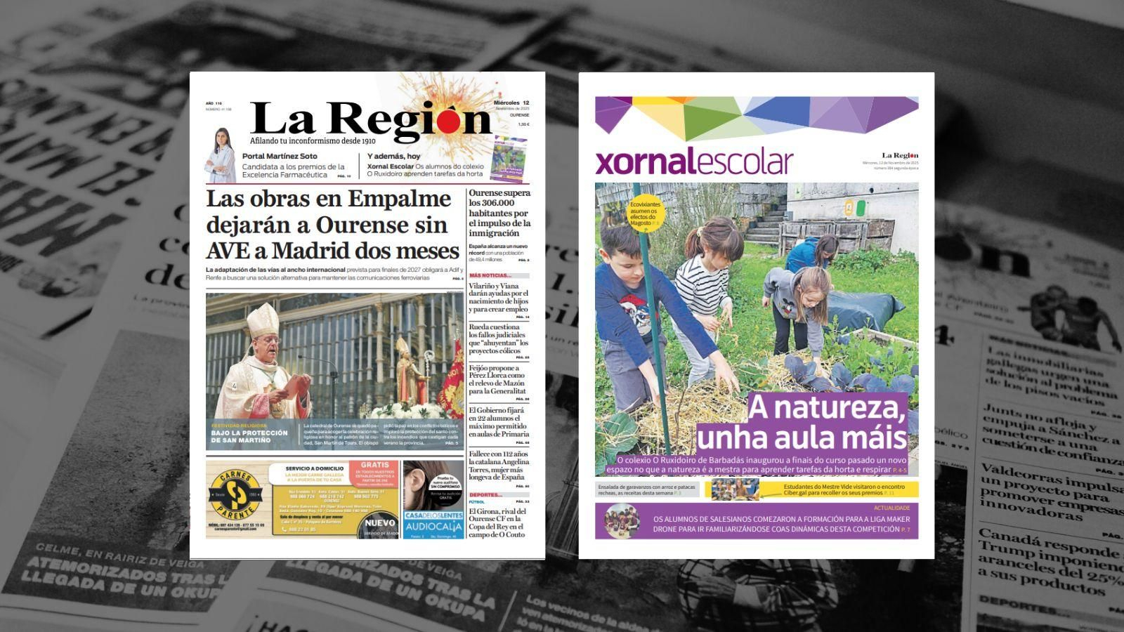 Los titulares de La Región del miércoles, 12 de noviembre