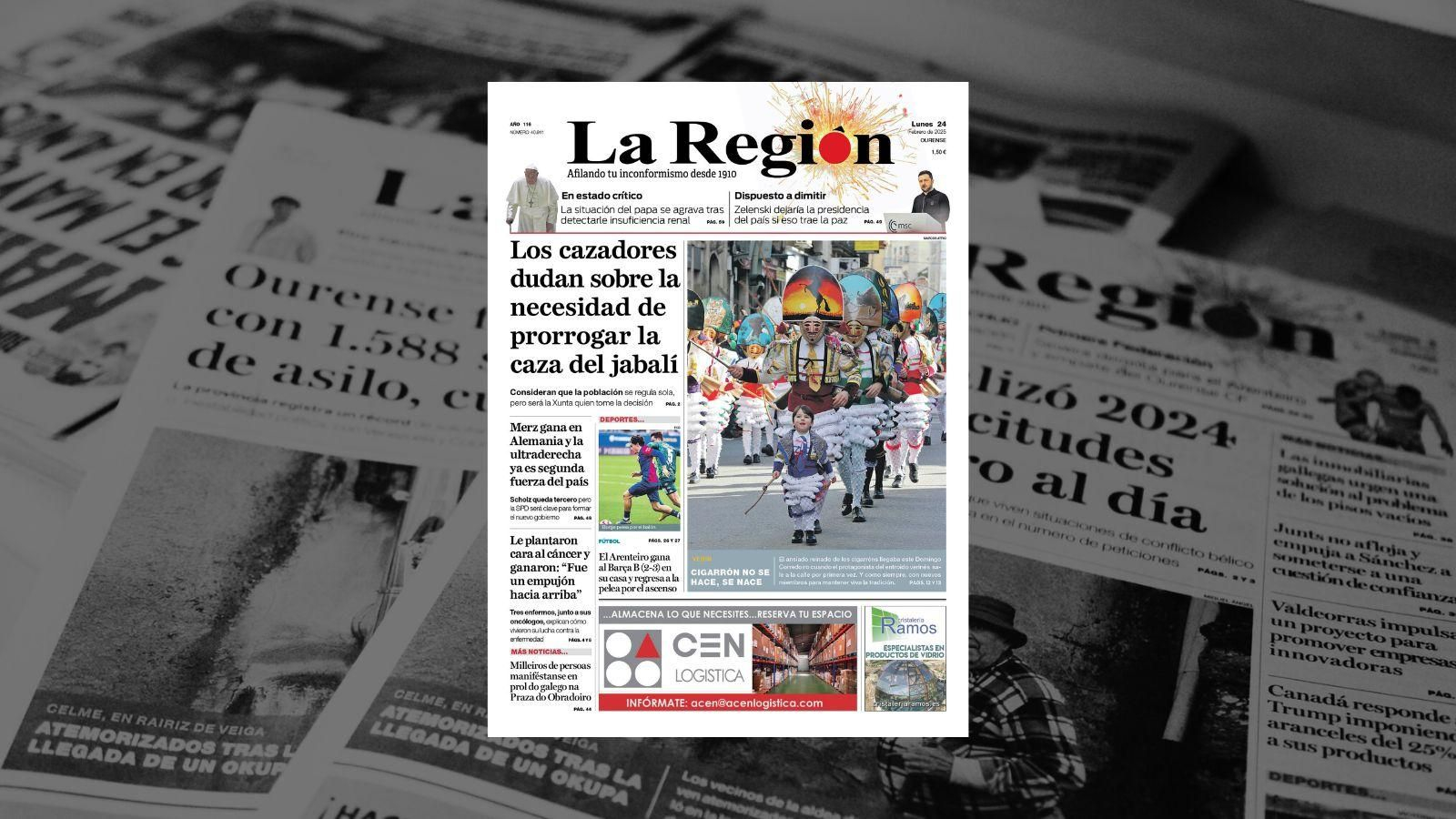 La portada de La Región.