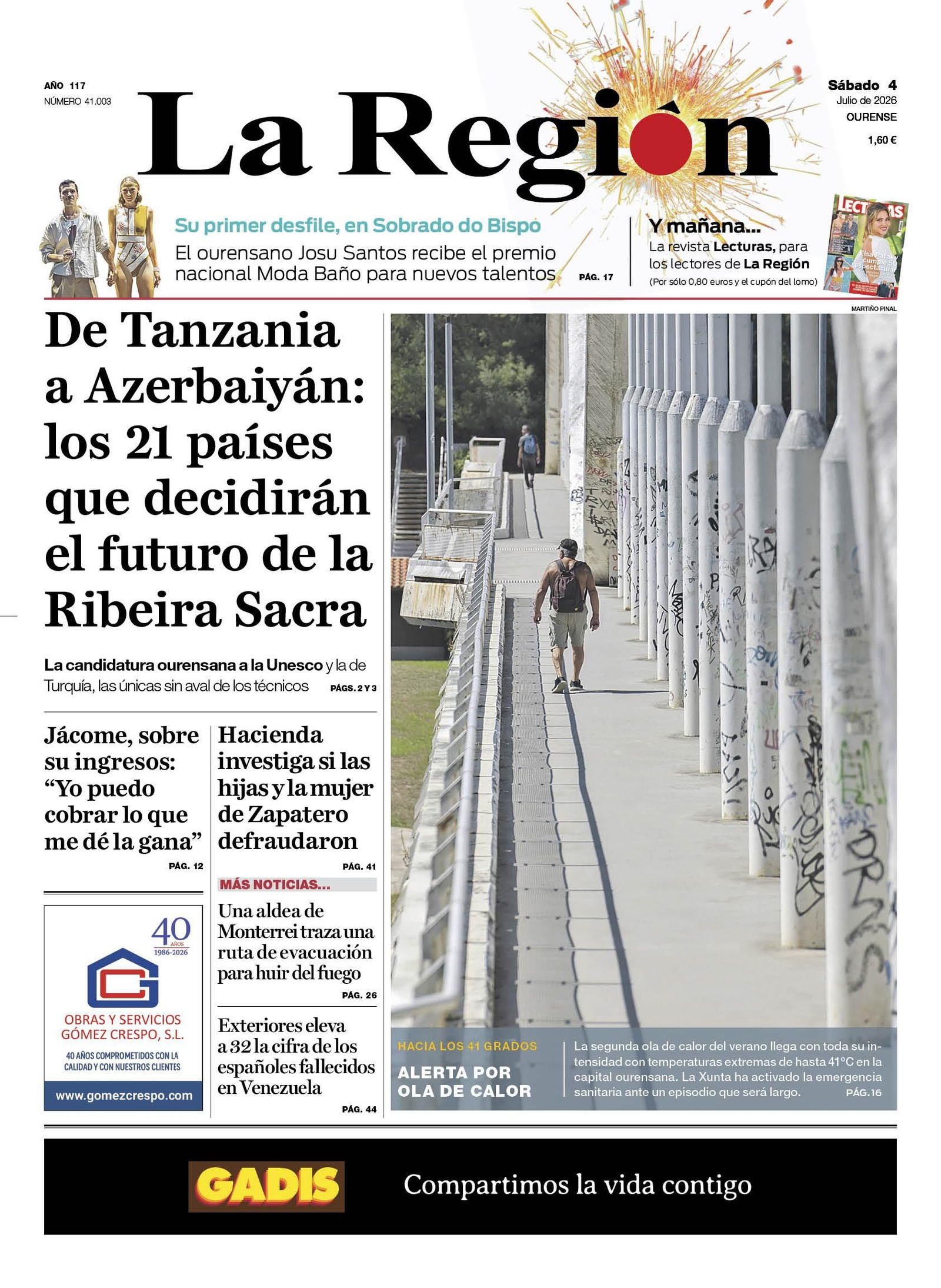 Los titulares de La Región de este sábado, 4 de julio