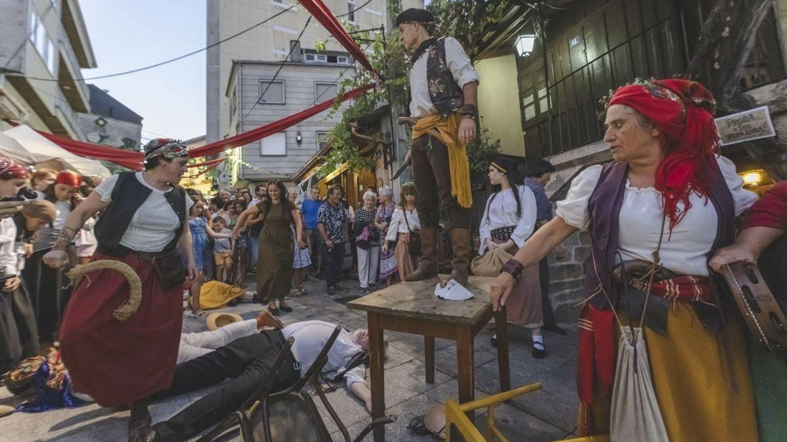 Parte de la recreación de la “Baixada da Pepa Loba e a súa gabilla”.