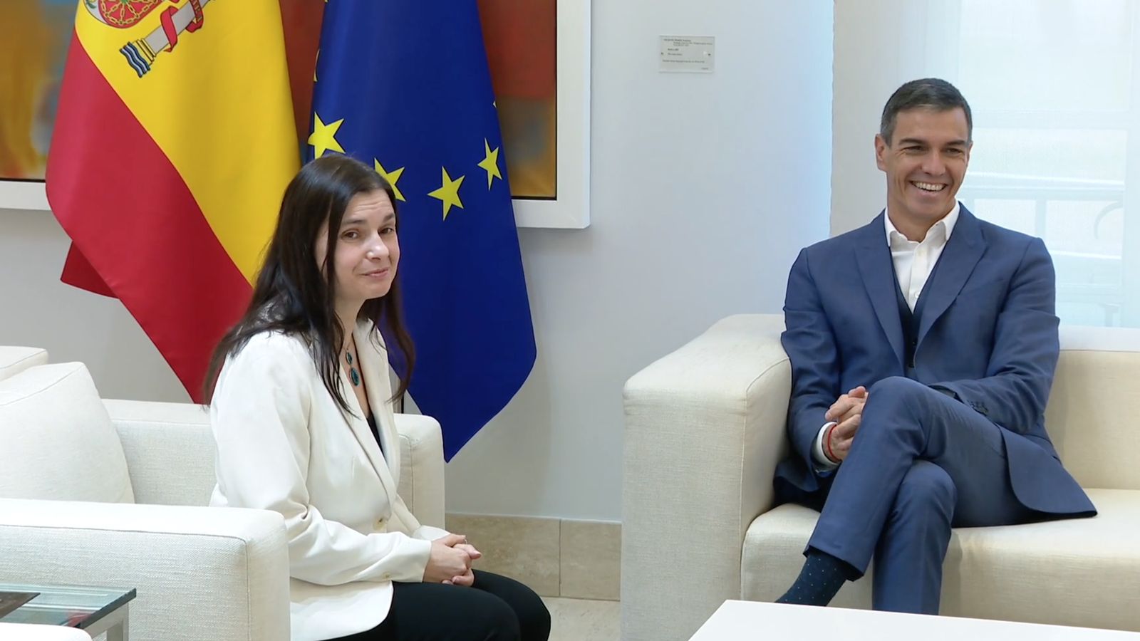 La presidenta del CGCEE, Violeta Alonso durante su reunión con Pedro Sánchez