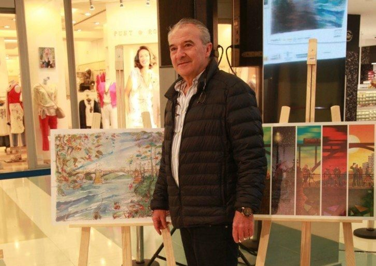 César Taboada, ca súa lámina durante a presentación dos actos.