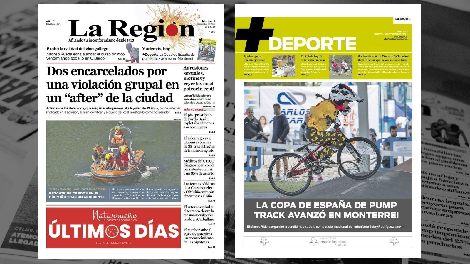 Los titulares de La Región de este martes, 1 de septiembre