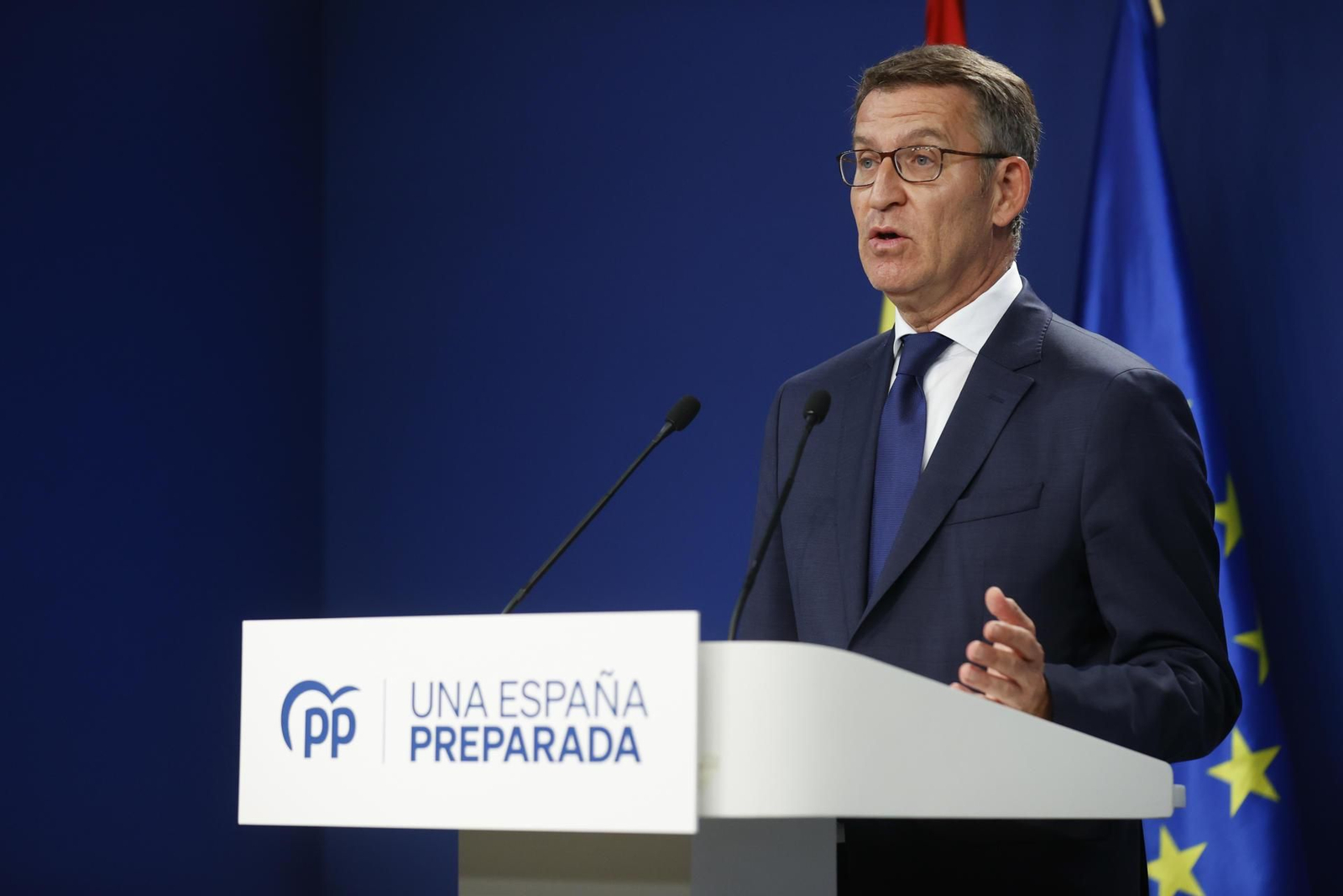 El presidente del PP, Alberto Núñez Feijóo. // EFE