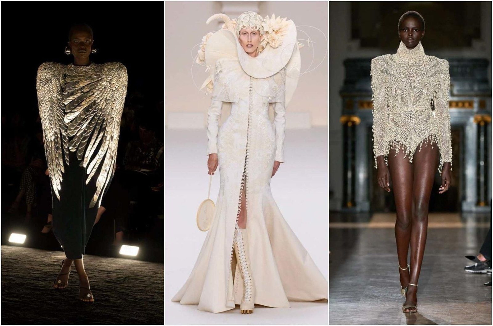 Desfile de Schiaparrelli (2024), Desfile de Thom Browne (2024) y Desfile de Zuhair Murad (2024).