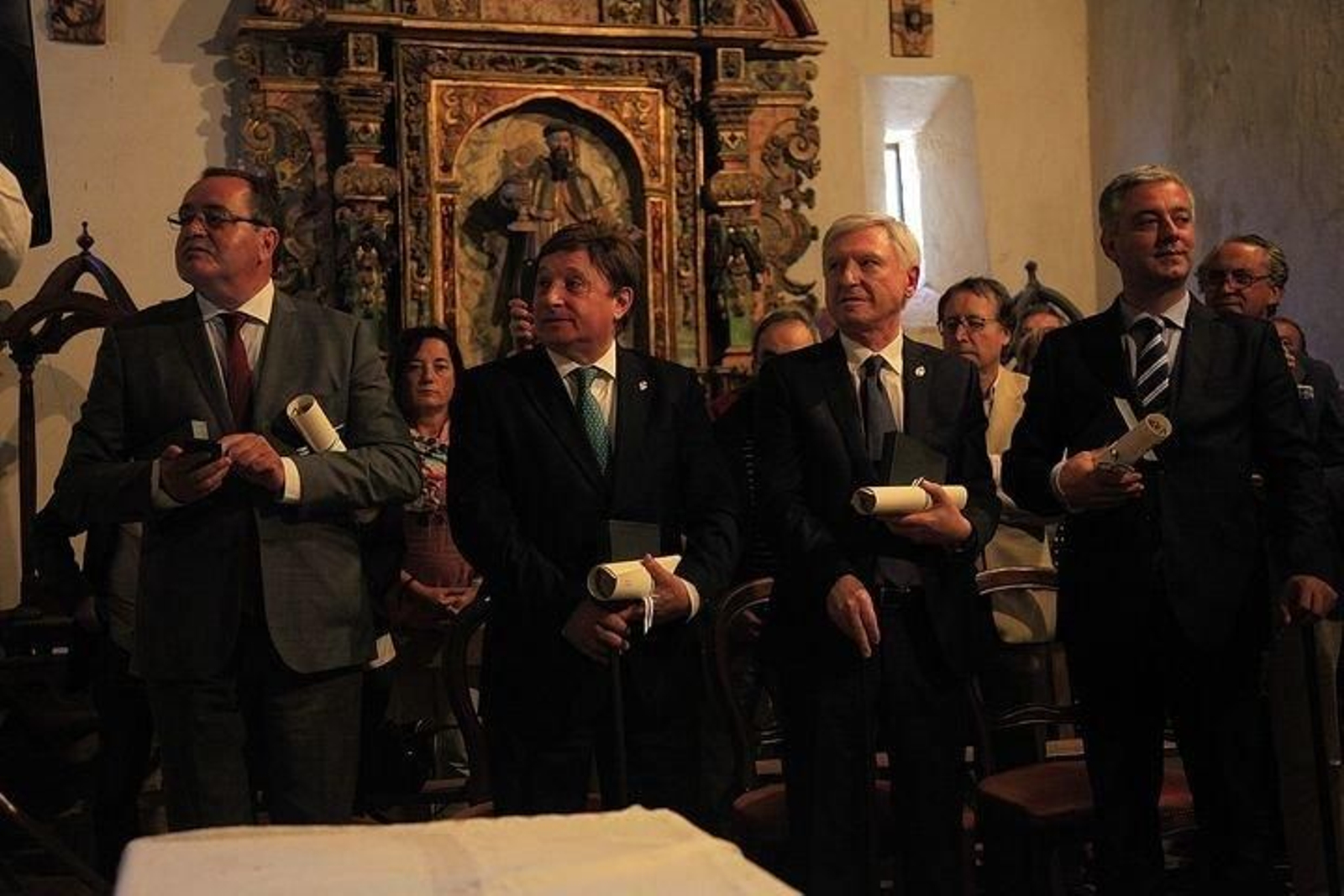 Domíngues, Grandal, Rubín y García, los homenajeados.