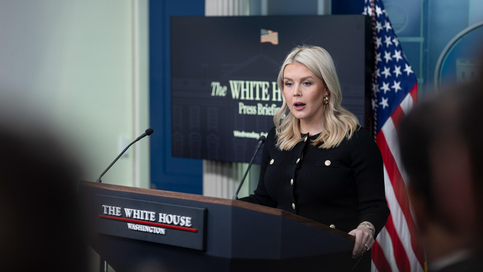 La secretaria de prensa de la Casa Blanca, Karoline Leavitt, habla