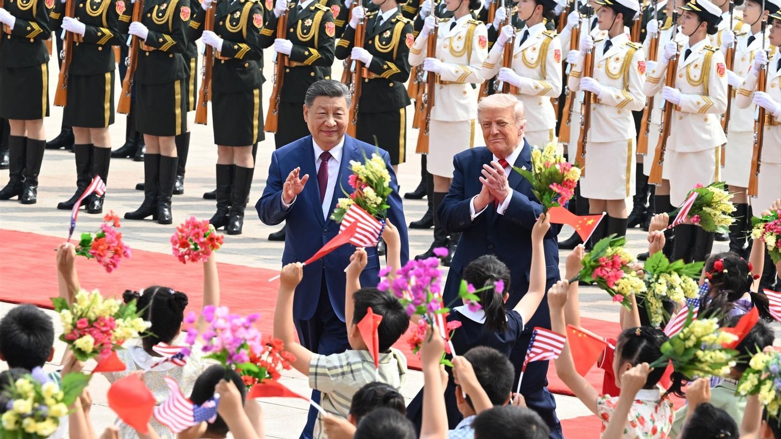 Xi Jinping recibe a Donald Trump en Pekín