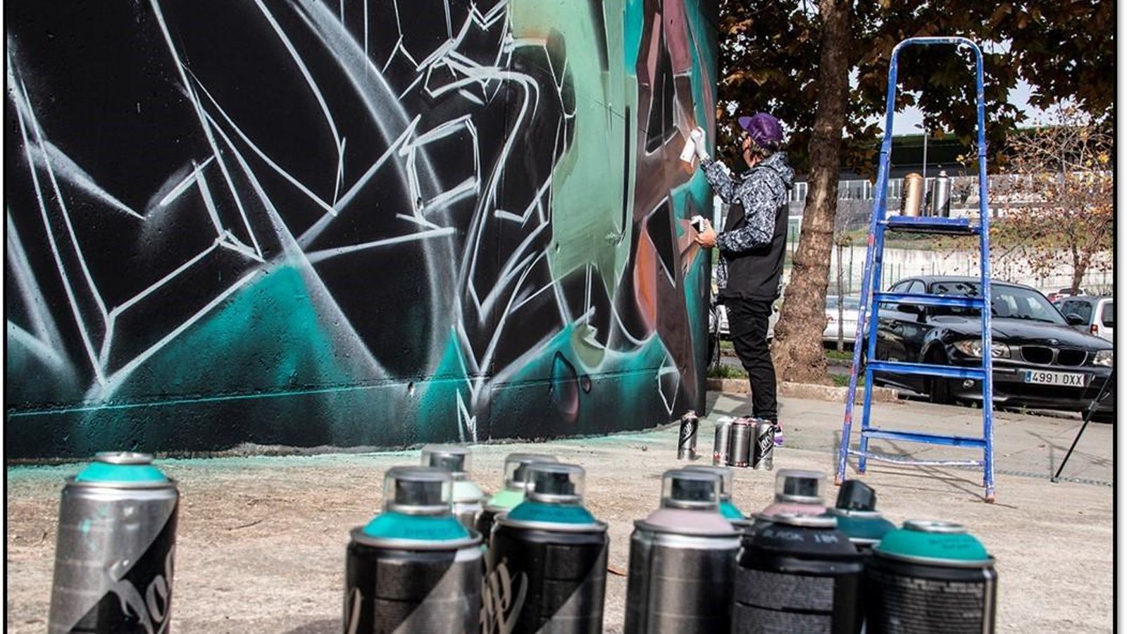 Helio, artista internacional que dejó un mural en Vigo.