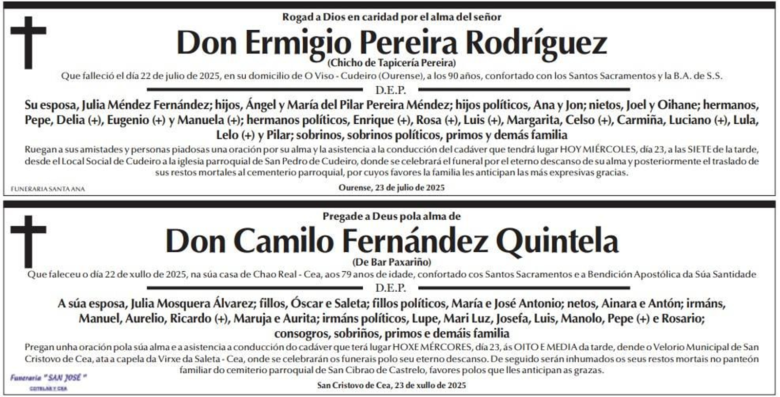 Las despedidas de este miércoles / La Región