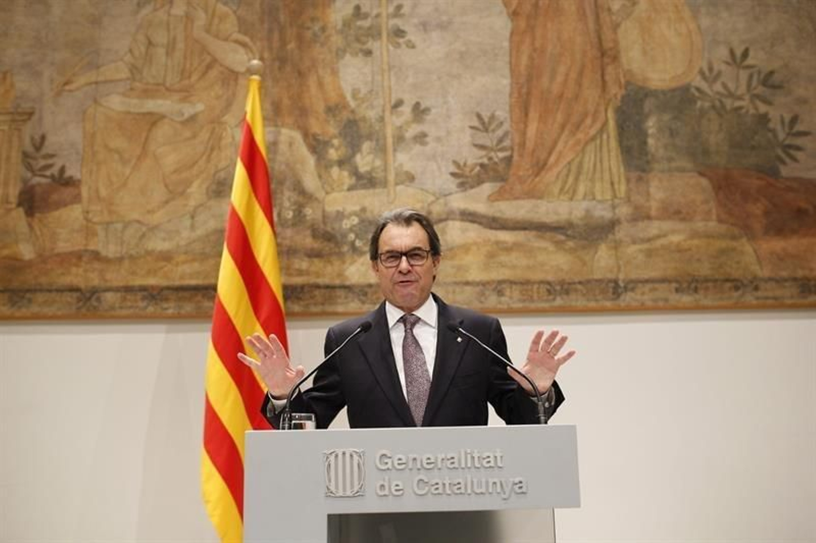 El presidente de la Generalitat, Artur Mas, en su comparecencia de este miércoles. (EFE)