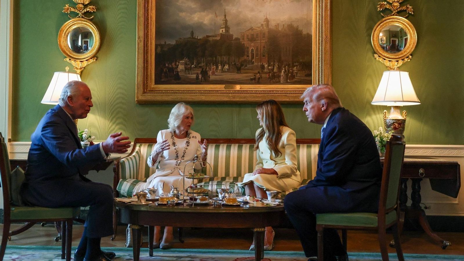 Los Trump con los reyes de Inglaterra en la Casa Blanca
