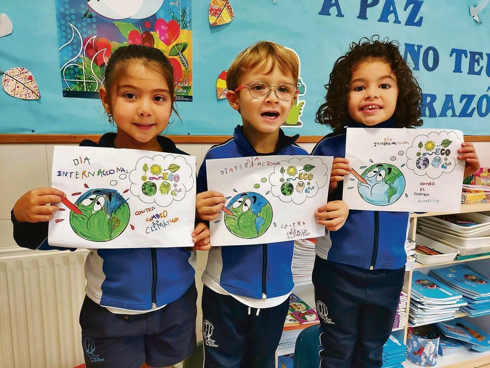 Una de las actividades fue colorear a un planeta “enfermo”.