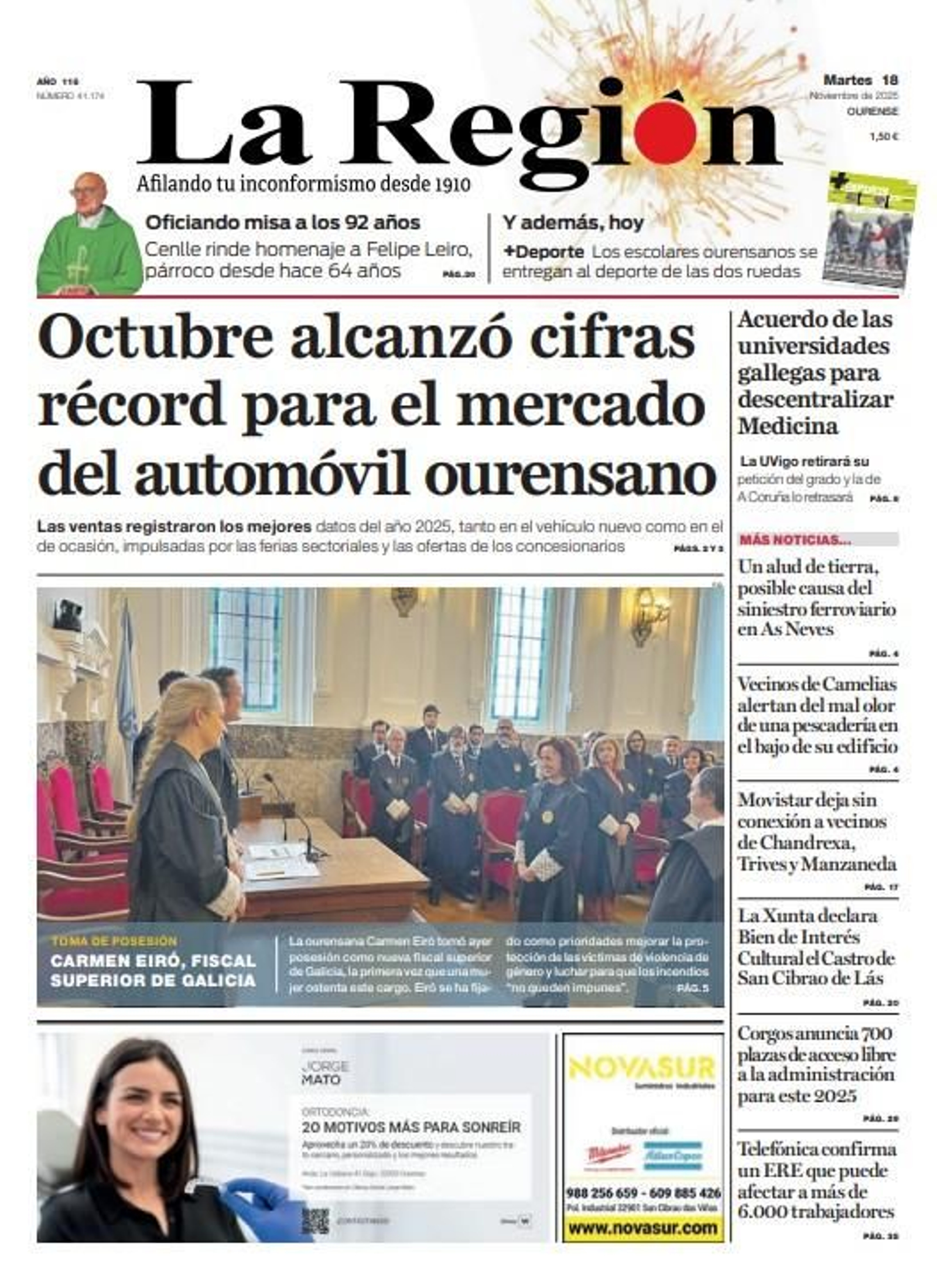 La portada de La Región