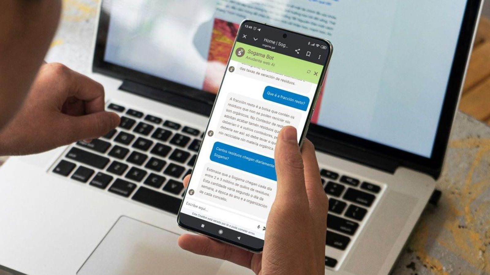 Sogama implanta un chatbot de atención permanente as 24 horas do día na súa páxina web