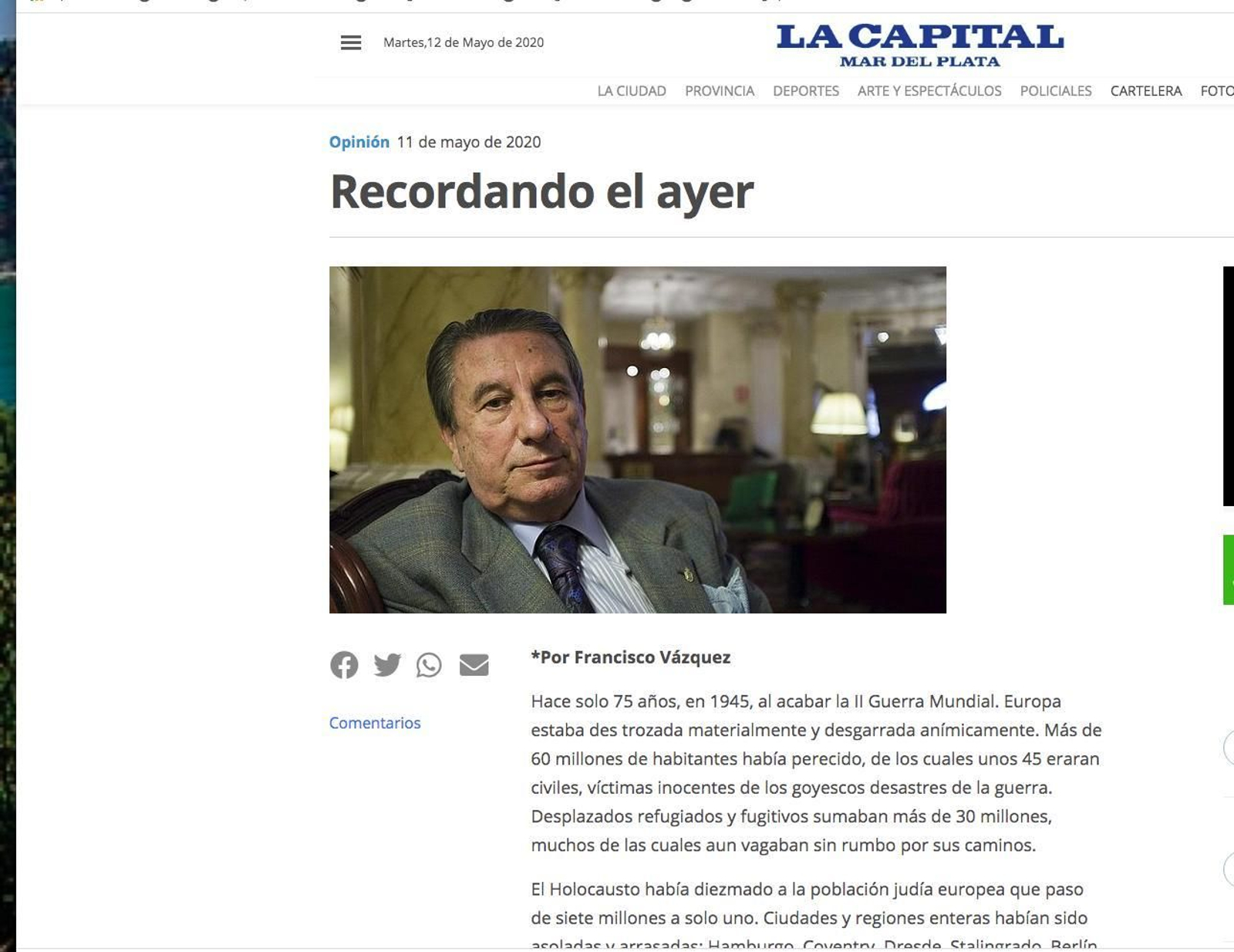 Paco Vázquez La Capital de Mdel P