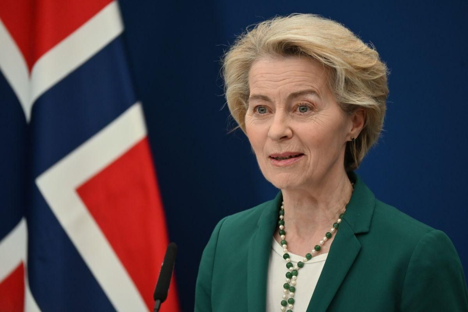 La presidenta de la Comisión Europea, Ursula von der Leyen, en la sede de la CE.