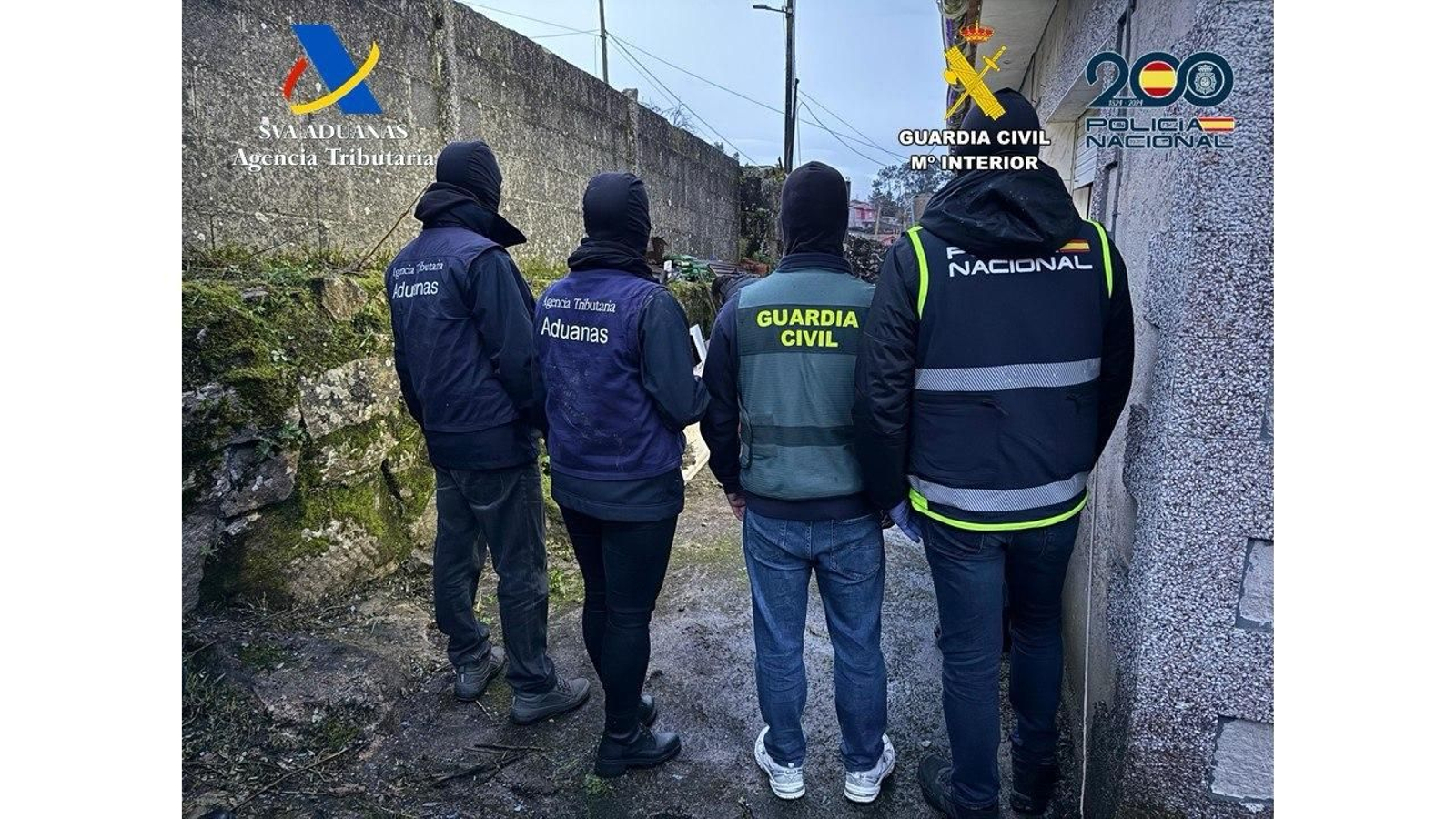 Vigilancia Aduanera, Guardia Civil y Policía Nacional, juntos en el operativo antidroga.