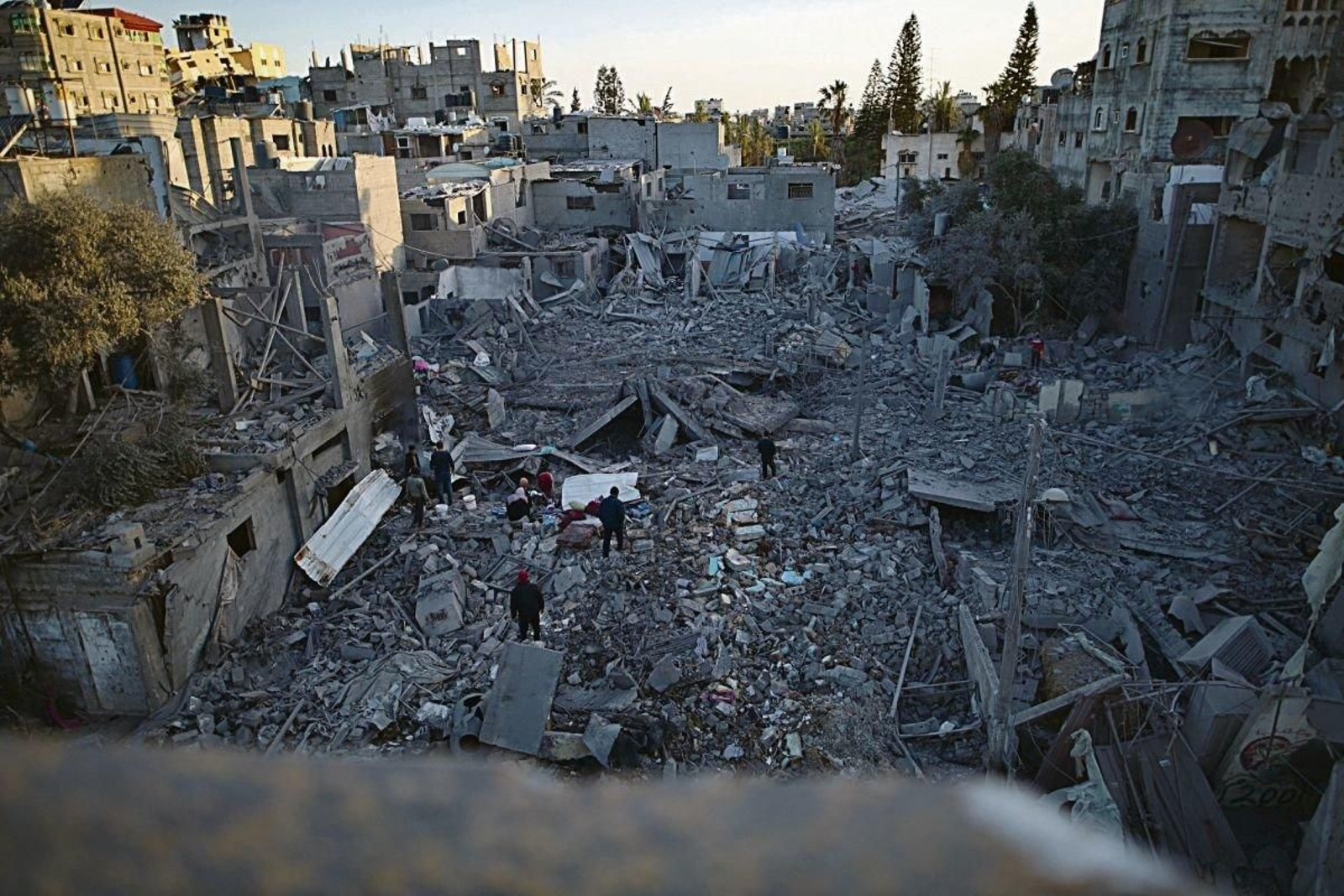 Edificios destruidos en el campamento de refugiados de Maghazi.