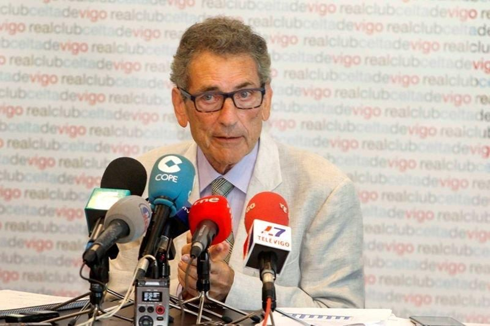 El presidente del Celta, Carlos Mouriño, en una comparecencia reciente.