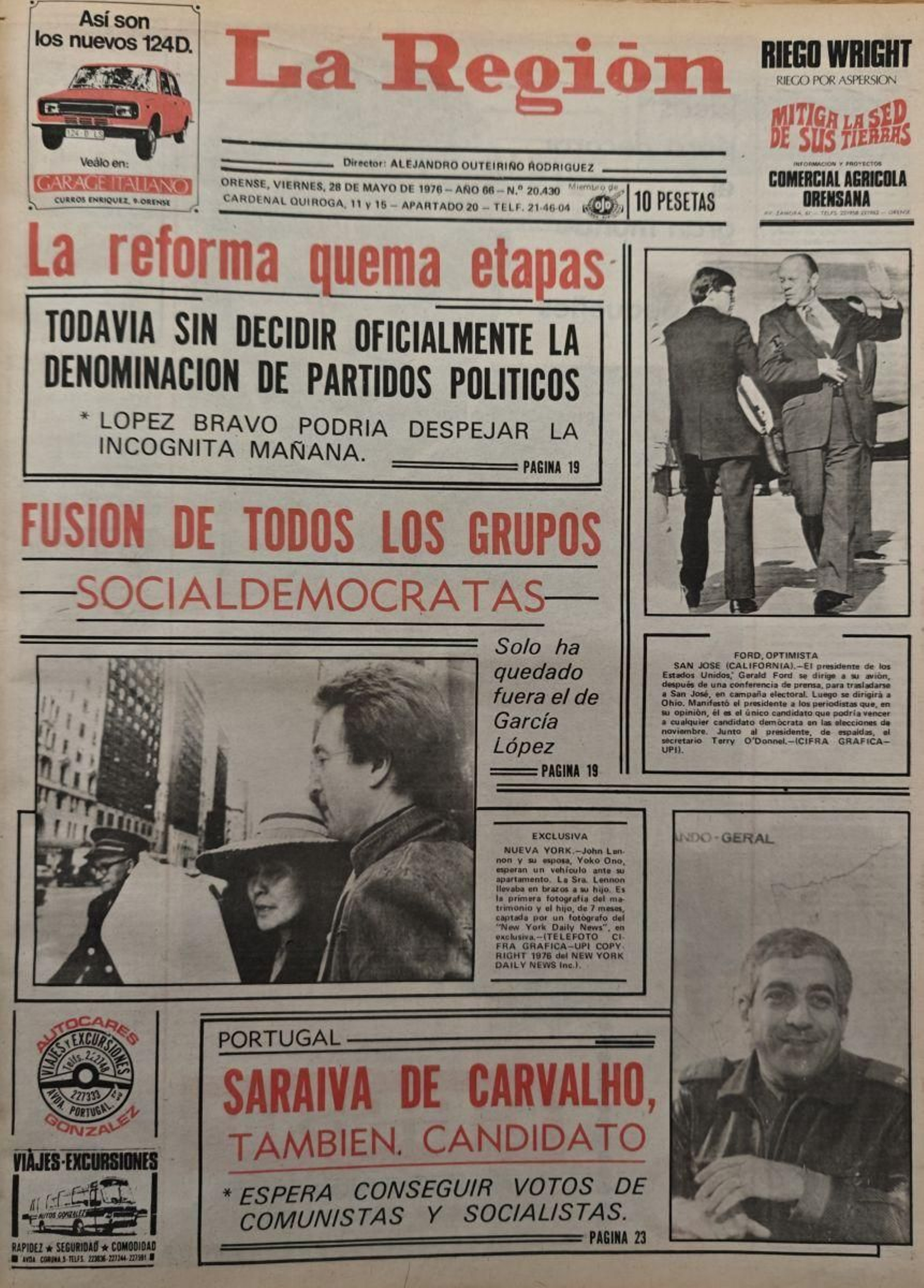 Primera página de 1976.