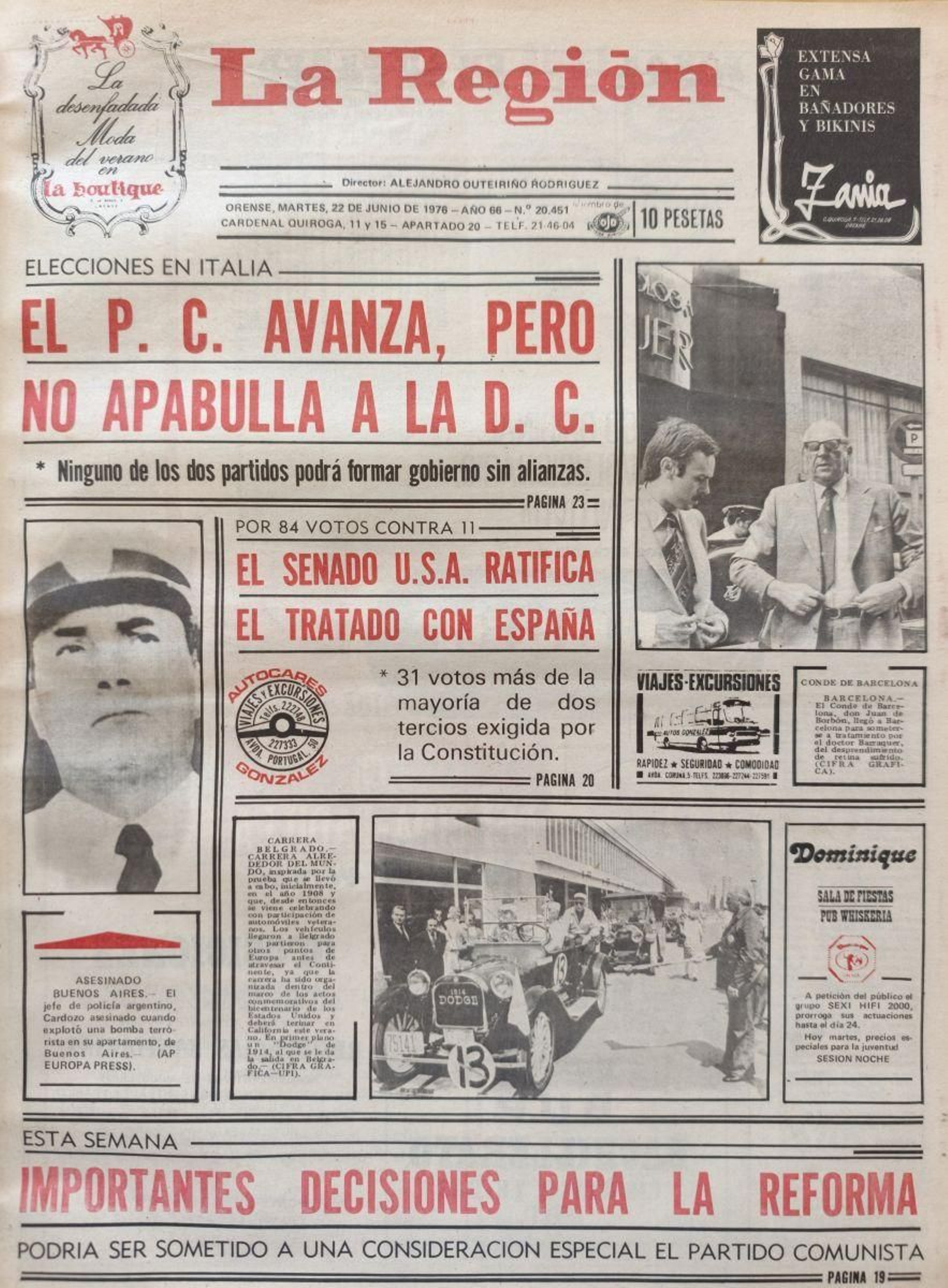 La primera 22 de junio de 1976.