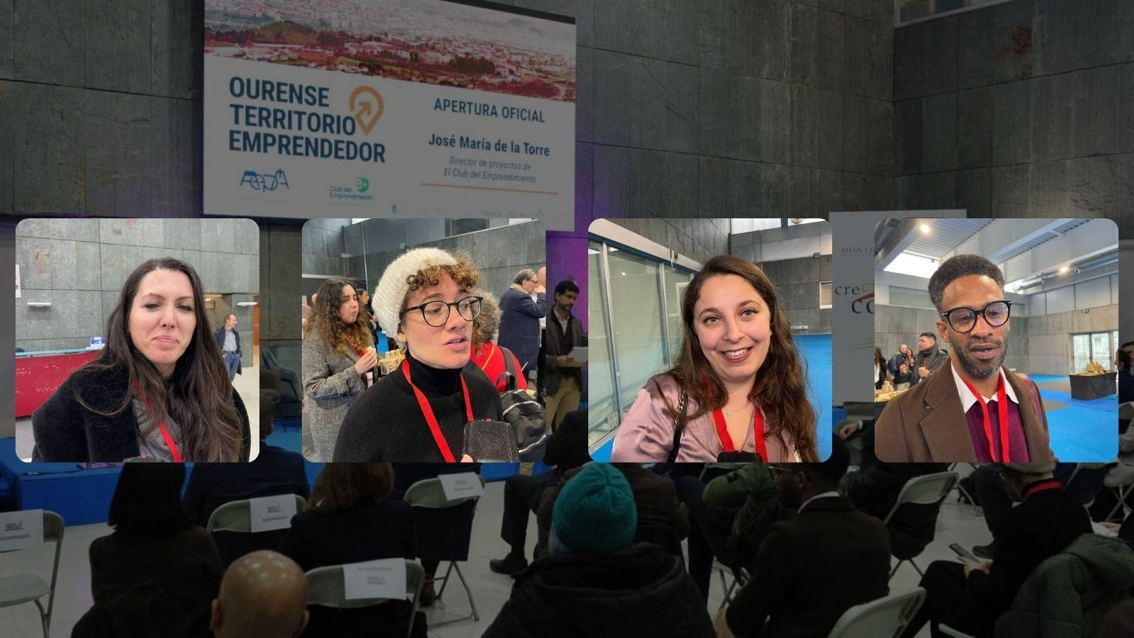 Los emprendedores Rosario Rey, Claudia Cedello, Yorgenis Duany y Noemí Sanchez, en Ourense