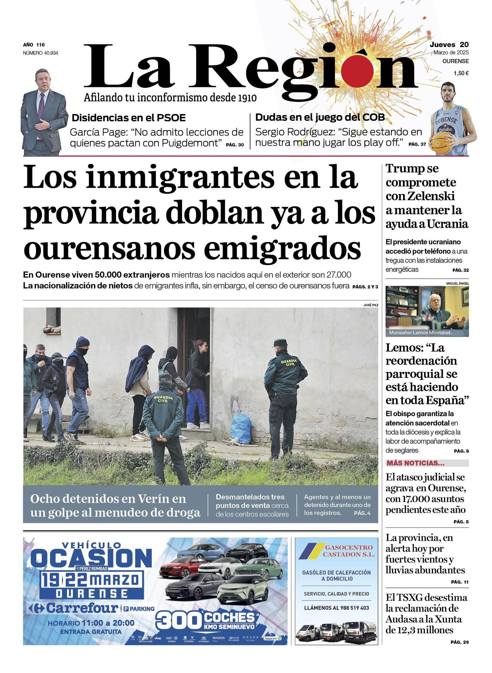 La portada de La Región