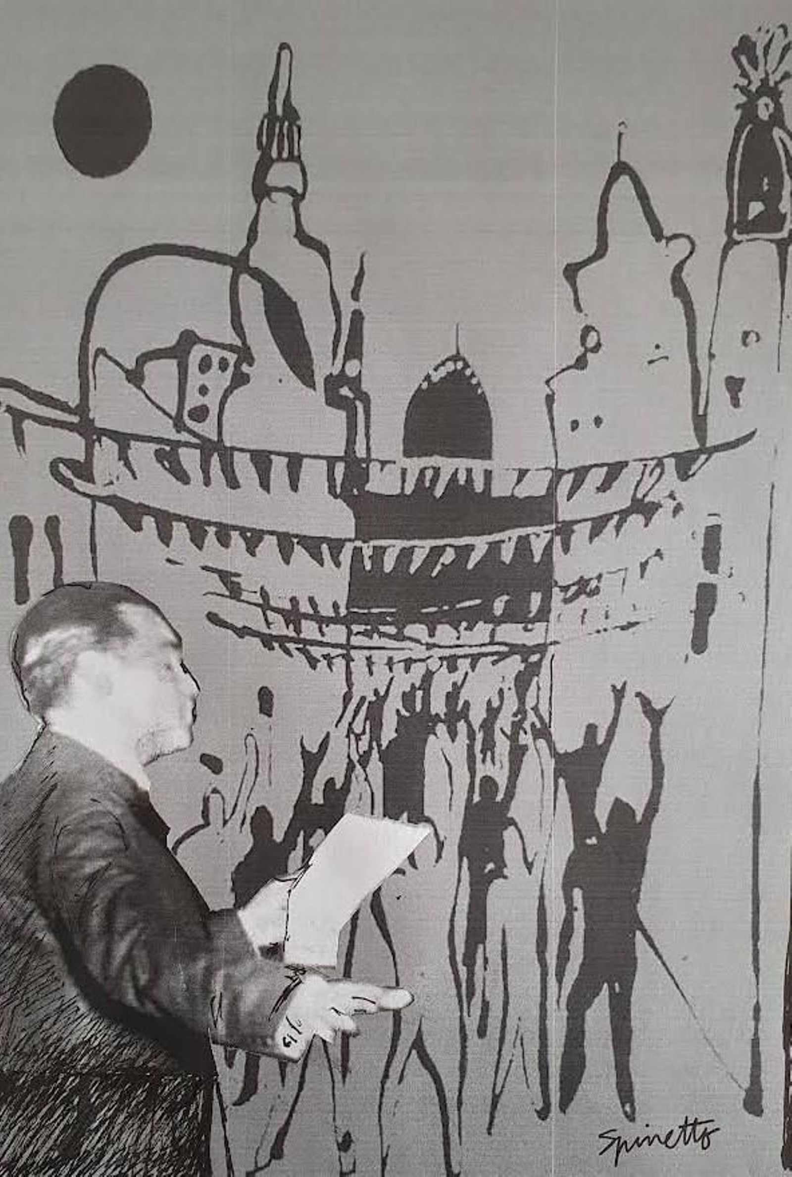 Federico y su popularidad porteña. Collage de Horacio Spinetto