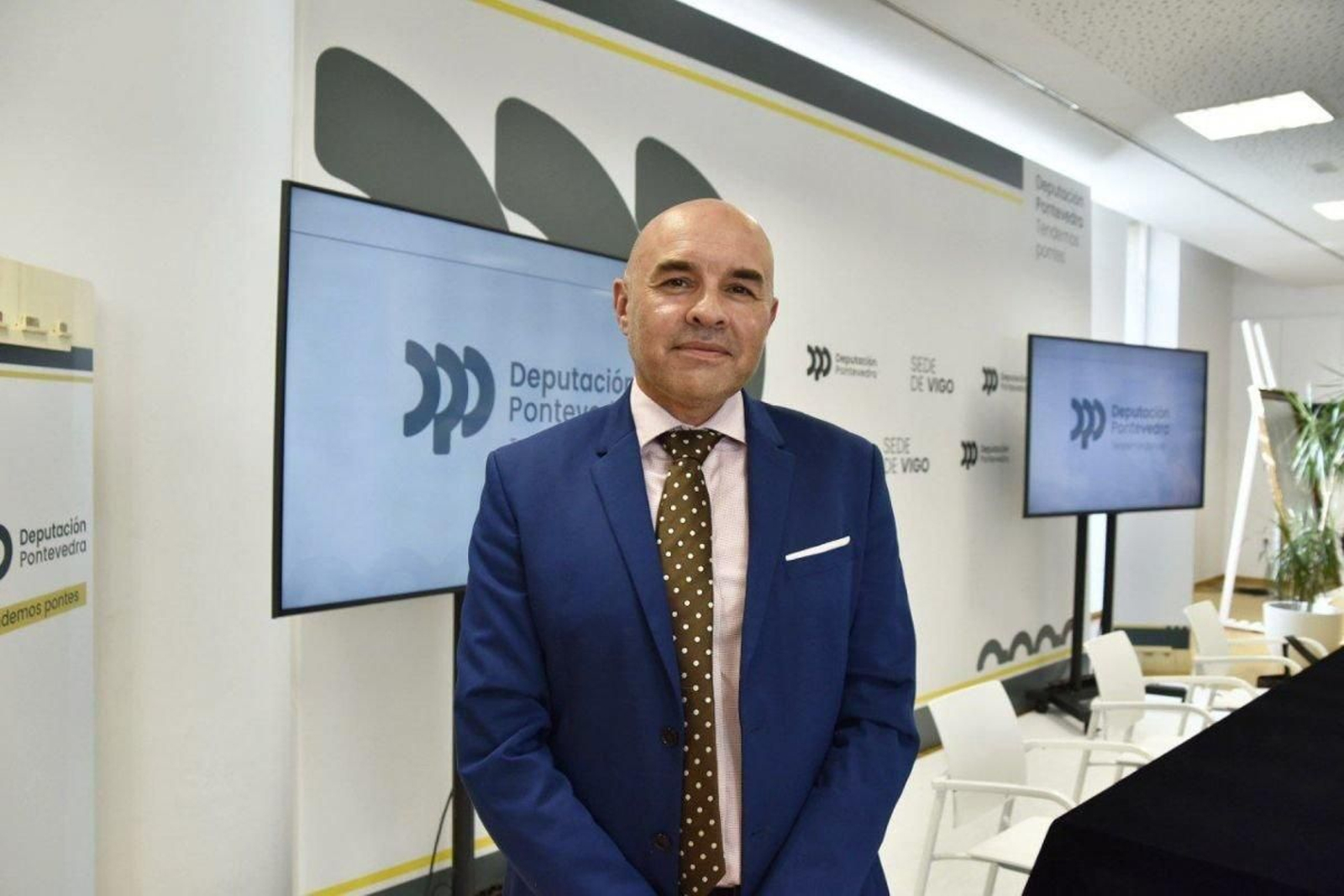 Roberto Barba, ayer en la sede de la Diputación de Vigo.