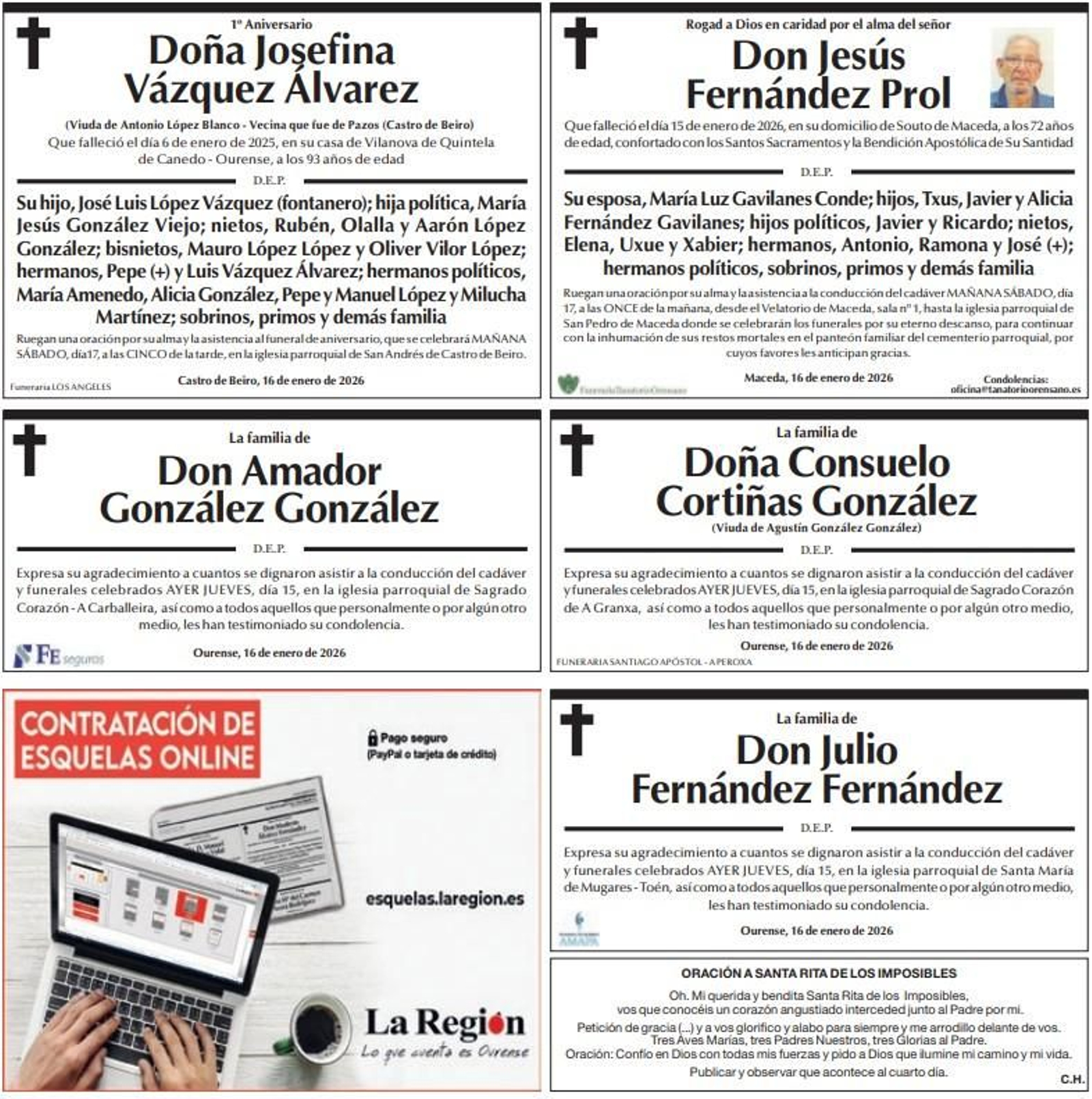 Las despedidas de este viernes en La Región