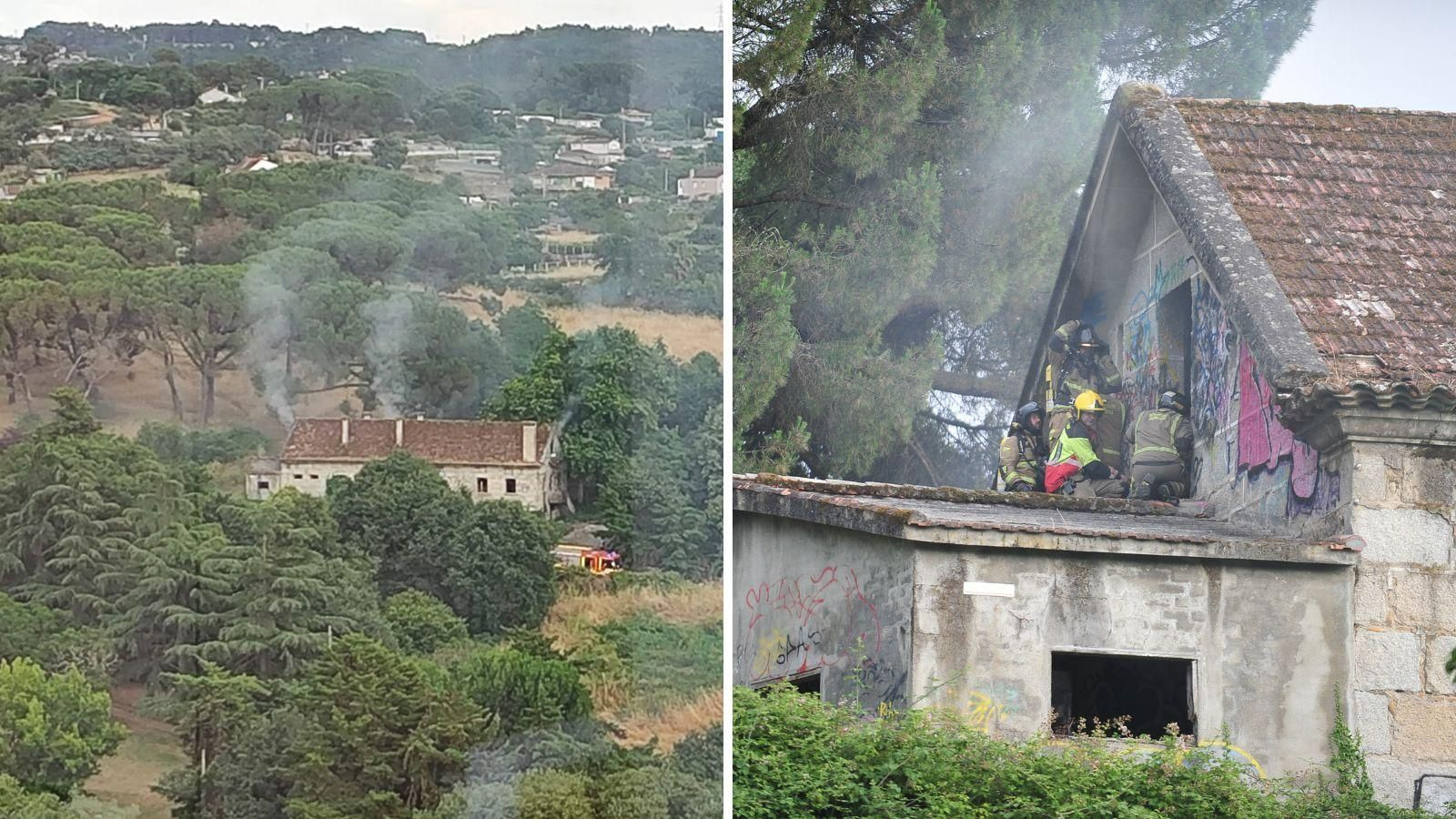 Imagen de la nave durante el incendio