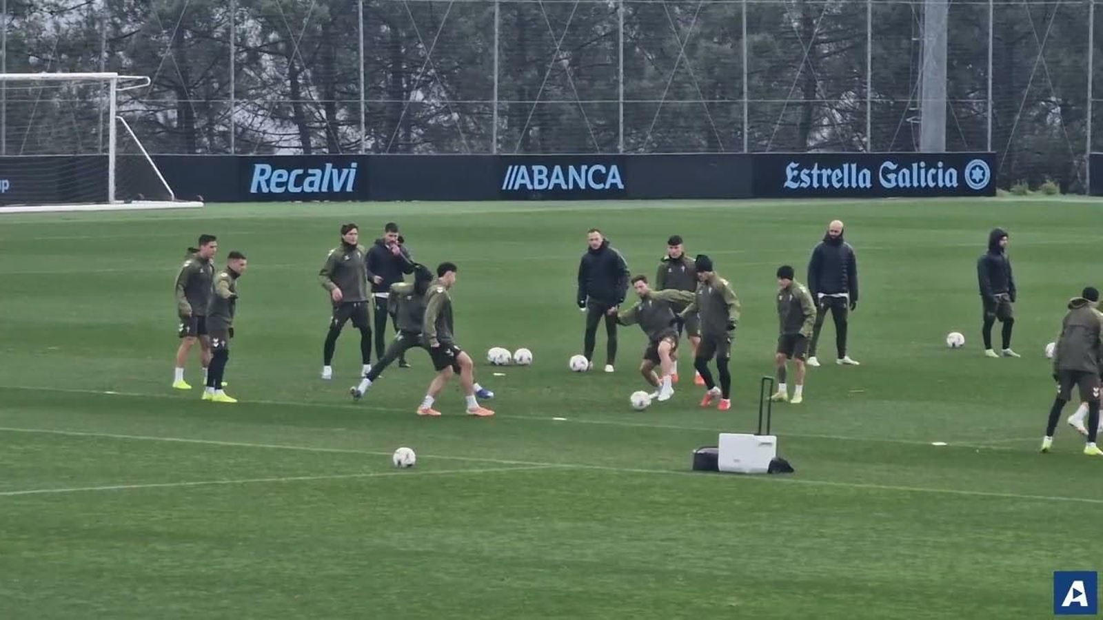 Último entrenamiento del Celta antes de recibir al Lille en Balaídos