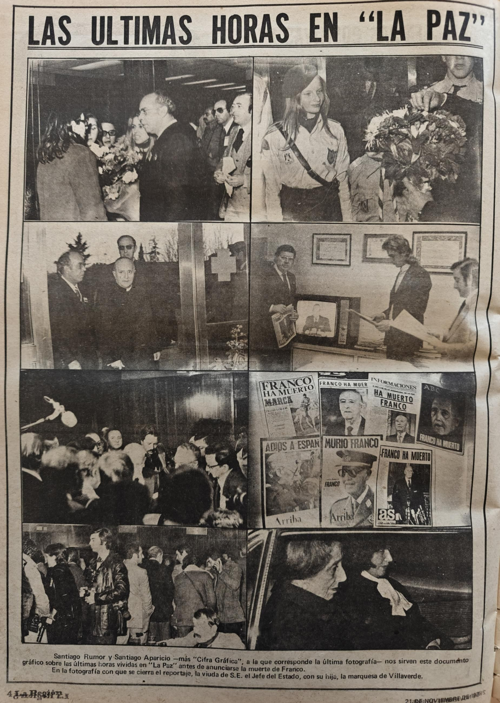 Noticias escaneadas del periódico La Región del 21 de noviembre de 1975
