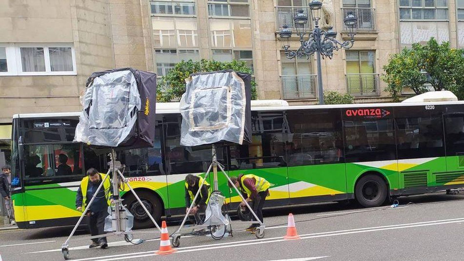 Autobús de Vitrasa usado para el rodaje.