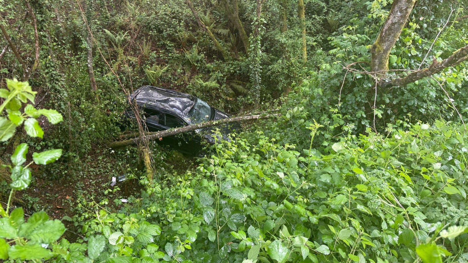 Lugar donde se encontró al hombre tras el siniestro.