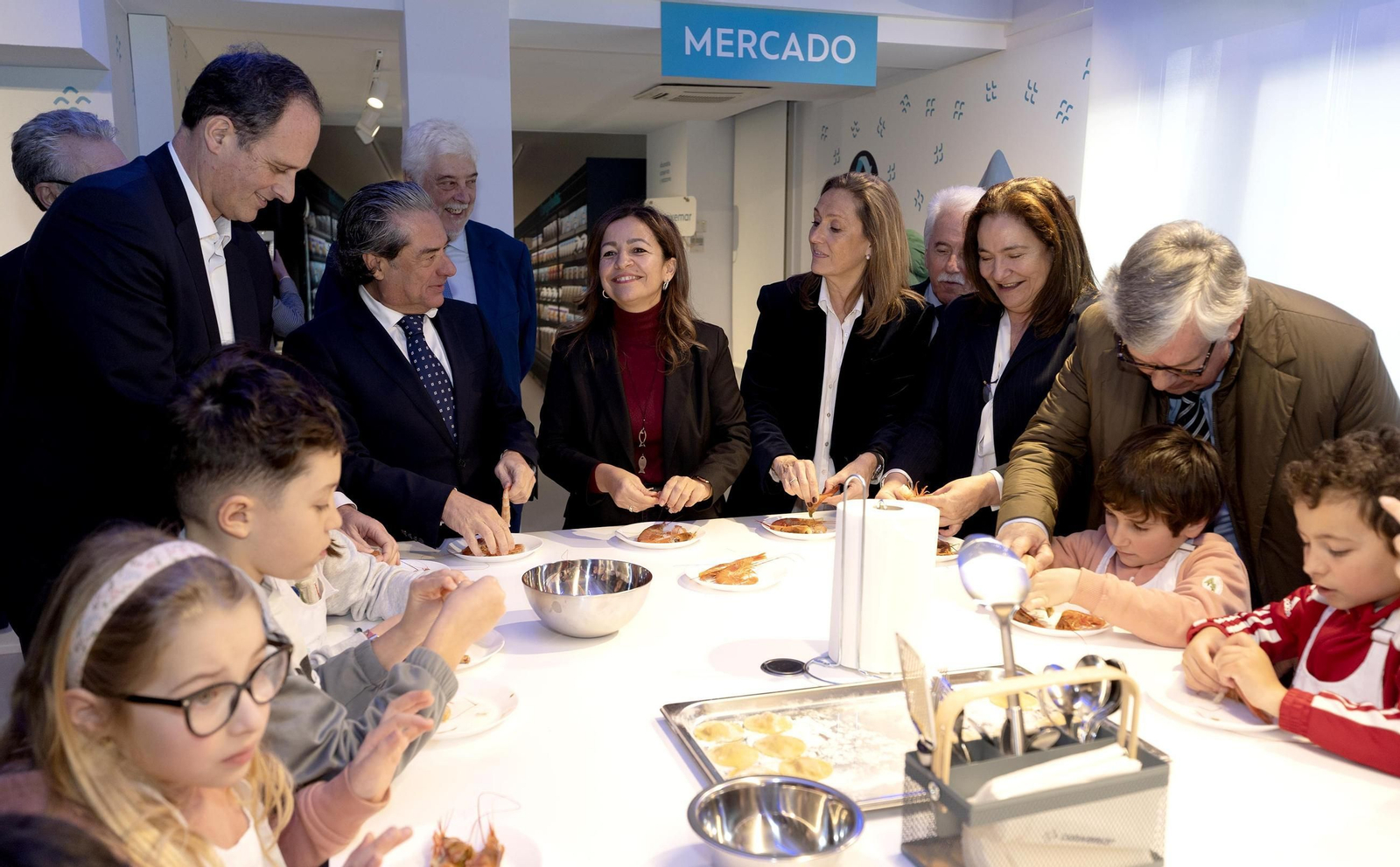 La presentación de Conxemar Labs ayer con Eloy García, Marta Villaverde, Carlos Botana, Luisa Sánchez y Ana Ortiz.