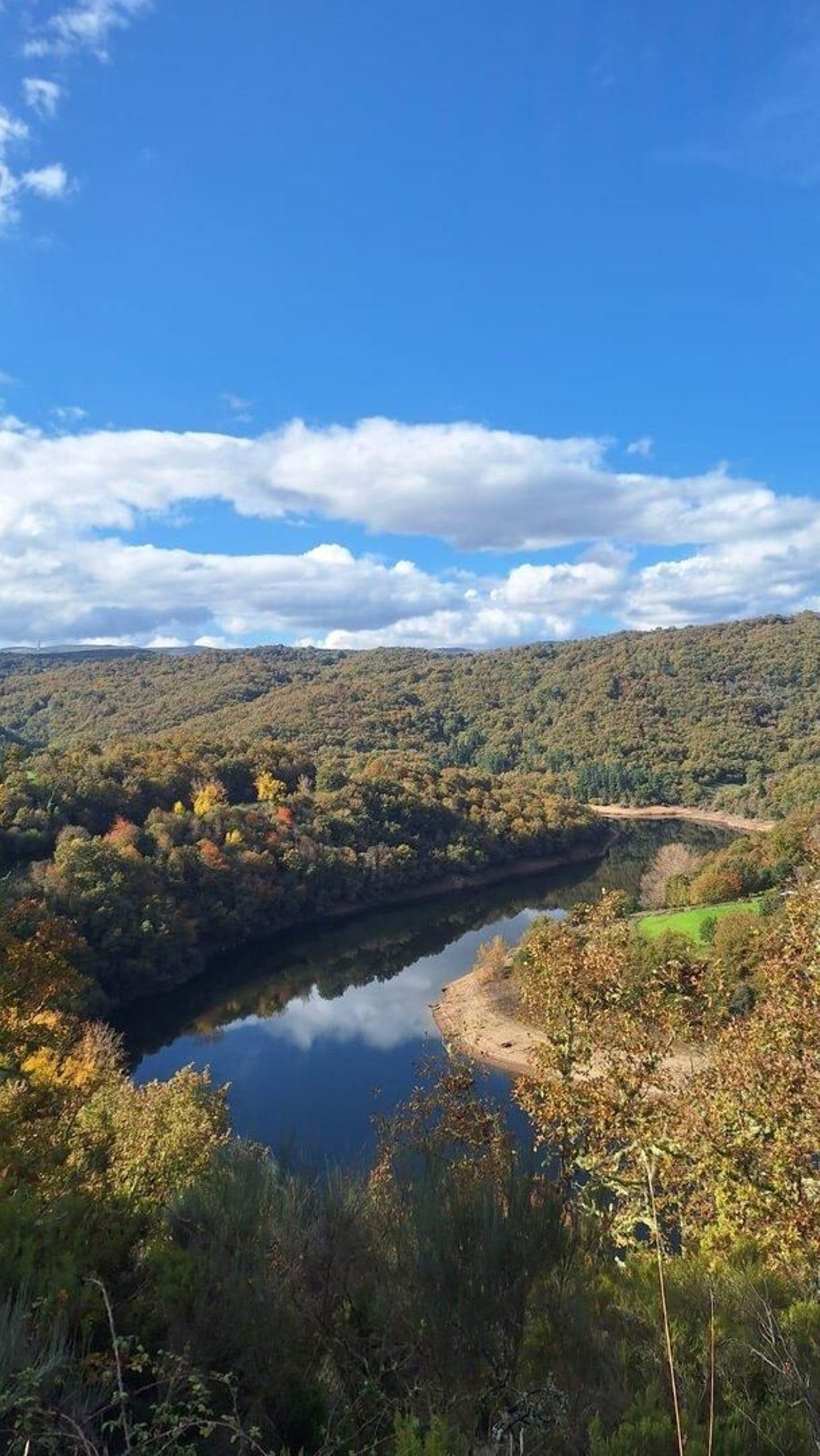 Disfrutando de las vistas durante la caminata por las aldeas.
