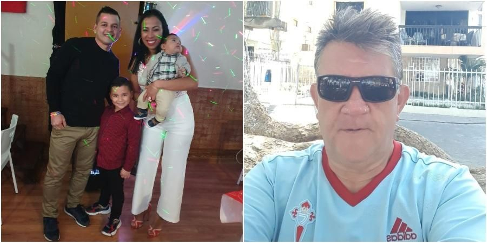 Andrés Martínez junto a su mujer y sus dos hijos ourensanos; y Miguel Nogueiro.