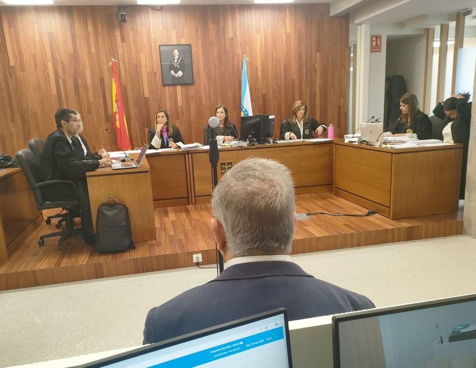 El acusado, ayer, durante la vista en la Audiencia en Vigo
