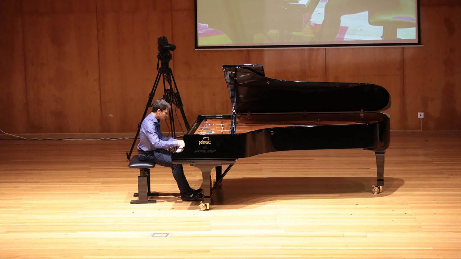 Uno de los participantes en el concurso de piano “Cidade de Vigo”.