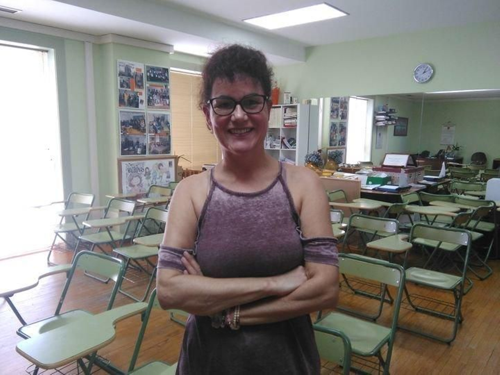 Lola Rico, en el aula donde se imparten los cursos sobre salud