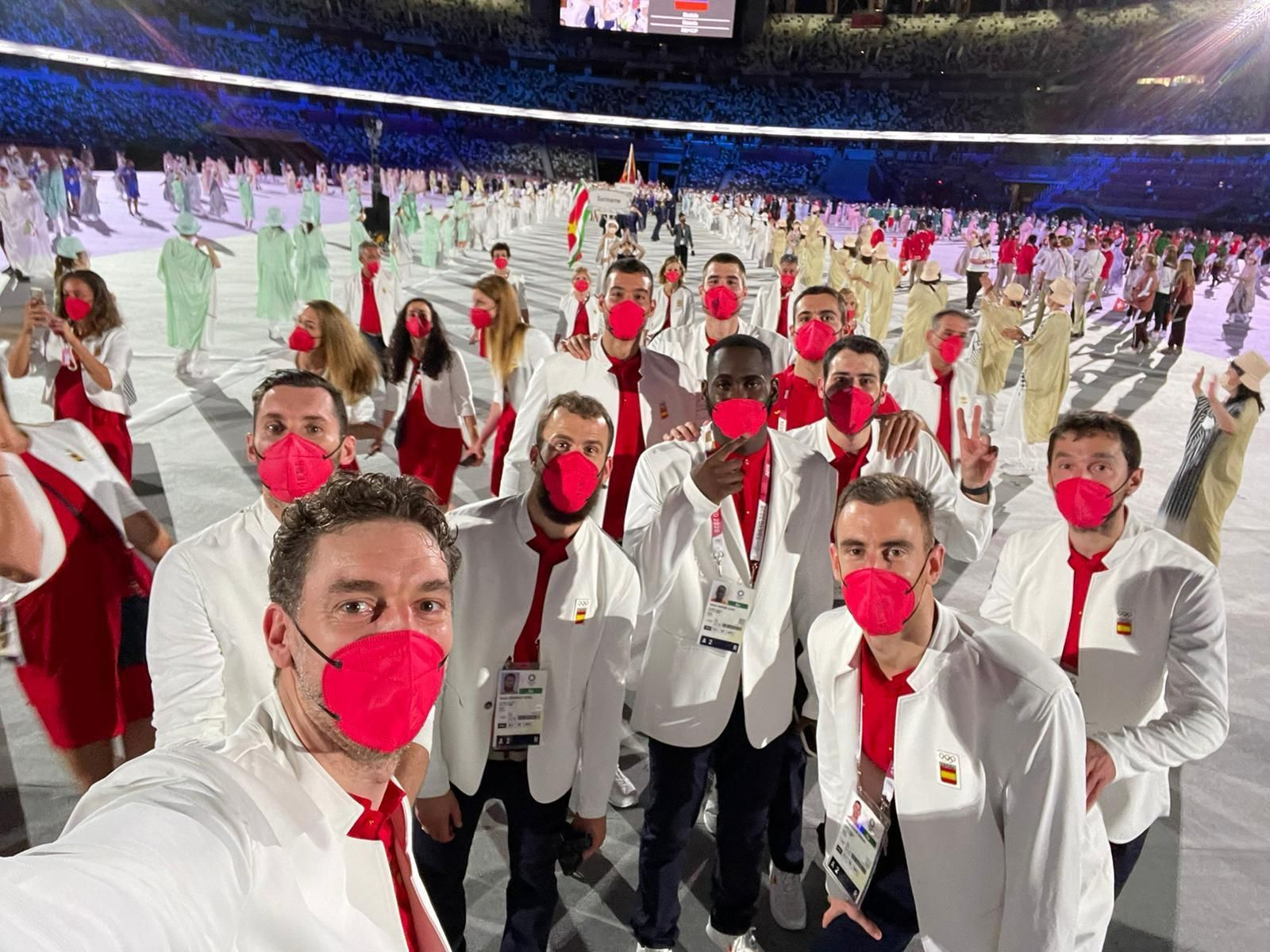 El selfi de Pau Gasol en la inauguración de Tokyo 2020