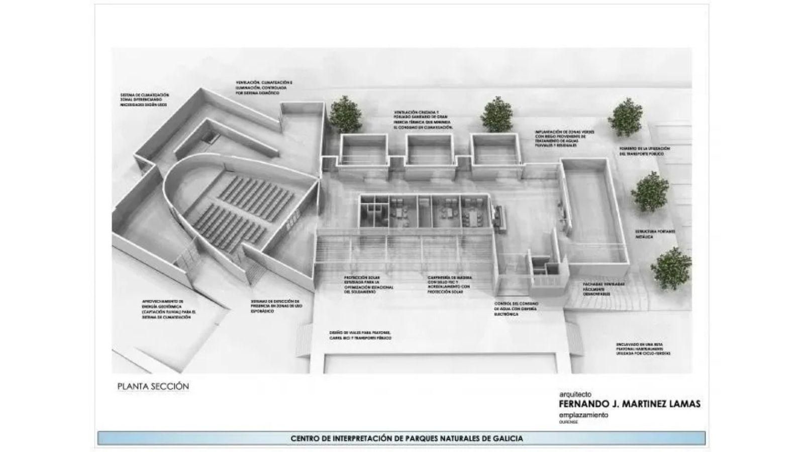 Así habría quedado el Centro de Interpretación de Parques Naturais.